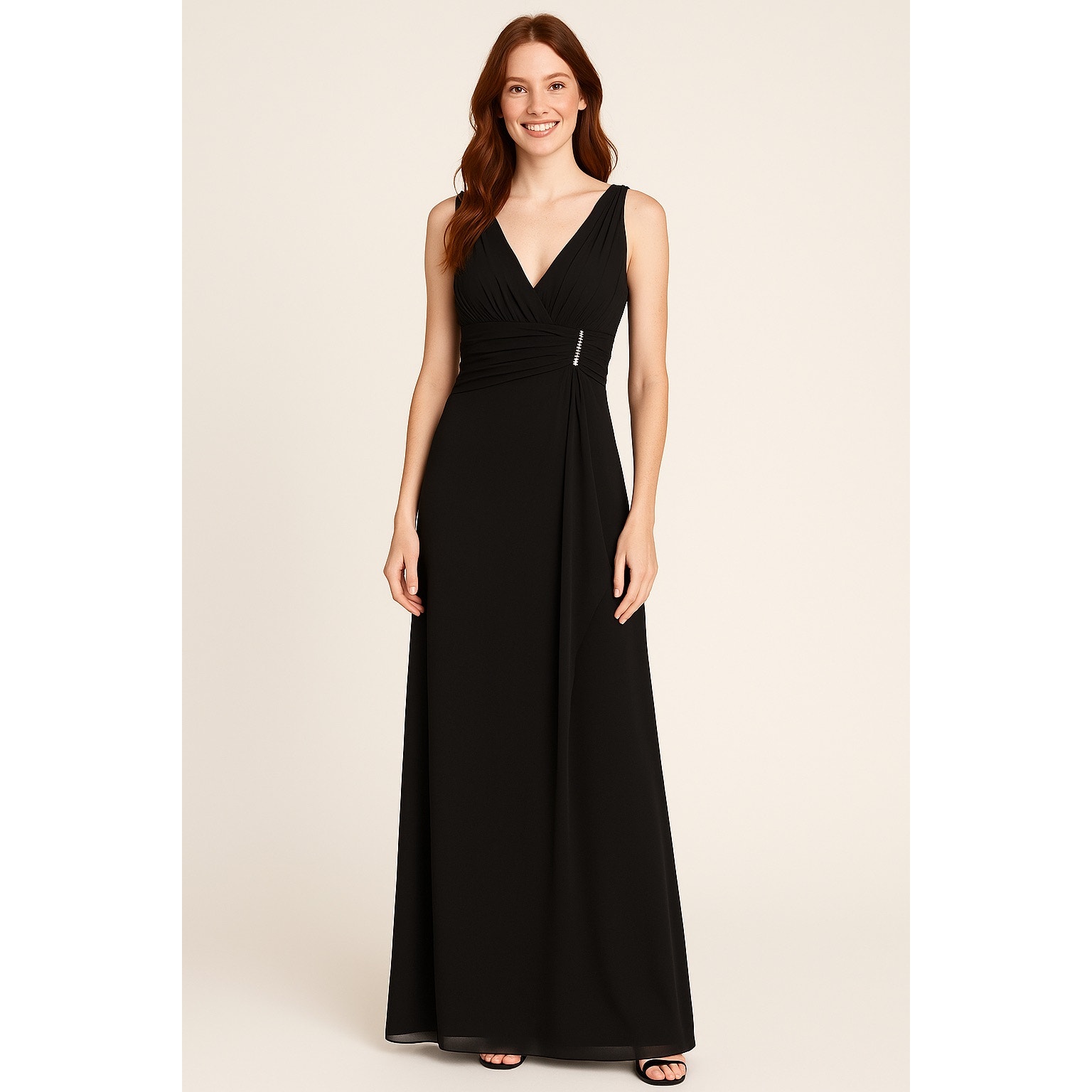 Betsy And Adam Black Gown - Size 10
